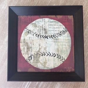 Mo Mullan Ball 1 Framed Baseball Canvas Art in an Espresso frame